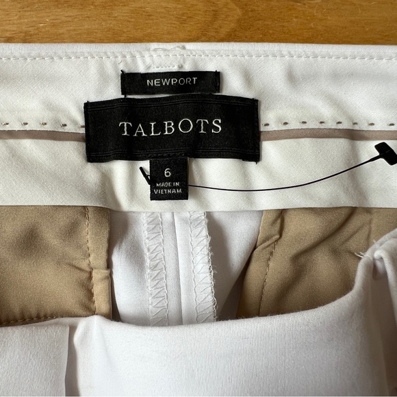 TALBOTS NEWPORT PANTS NWOT 6 WHITE CLASSIC MINIMALIST PREPPY OFFICE CHIC COASTAL - Picture 10 of 11